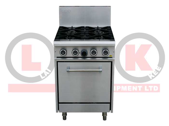 4 GAS OPEN BURNERS + STANDARD OVEN
