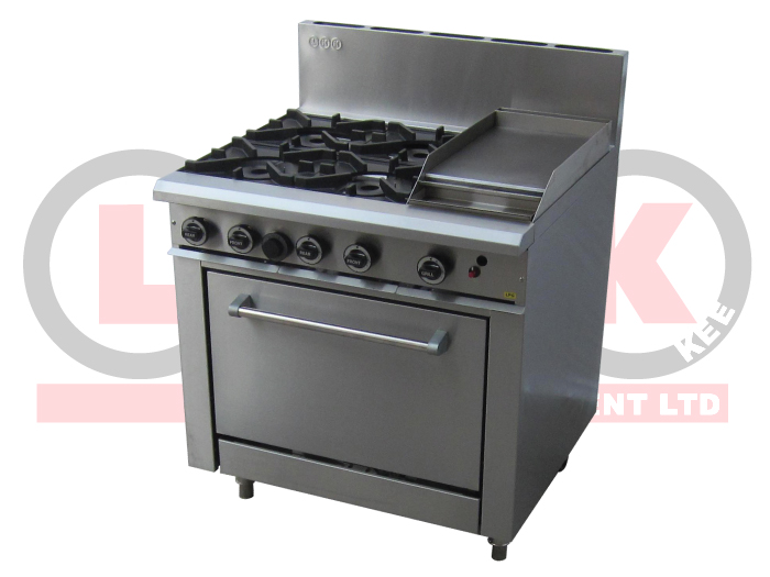4 OPEN BURNER COOKTOP + 300MM RIGHT GRIDDLE + STD OVEN